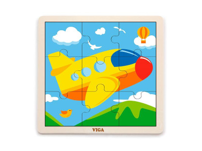 Дерев'яний пазл Viga Toys Літачок, 9 ел. (51447) Дерев'яний пазл Viga Toys Літачок, 9 ел. (51447)