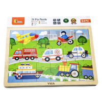 Дерев'яний пазл Viga Toys Транспорт 24 ел. (51462)
