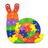 Дерев'яний пазл Viga Toys Равлик по літерах (55252) Дерев'яний пазл Viga Toys Равлик по літерах (55252)