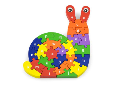 Дерев'яний пазл Viga Toys Равлик по літерах (55252)