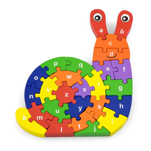 Дерев'яний пазл Viga Toys Равлик по літерах (55252) Дерев'яний пазл Viga Toys Равлик по літерах (55252)