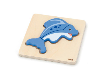 Дерев'яний мініпазл Viga Toys Рибка (59934)