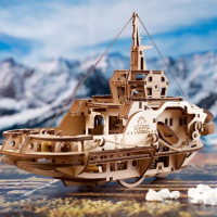 Дерев'яний механічний 3D конструктор Ugears Буксир (70078)