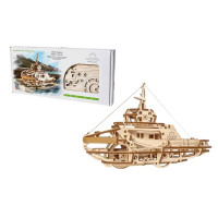 Дерев'яний механічний 3D конструктор Ugears Буксир (70078)