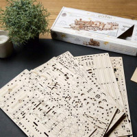 Дерев'яний механічний 3D конструктор Ugears Гоґвортс експрес (70176)