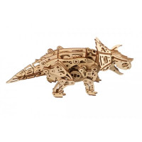 Дерев'яний механічний 3D конструктор Ugears Трицератопс (70211)