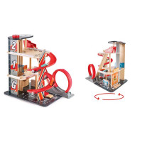 Автотрек Hape з паркінгом, ліфтом і вертолітним майданчиком (E3019A) Автотрек Hape з паркінгом, ліфтом і вертолітним майданчиком (E3019A)