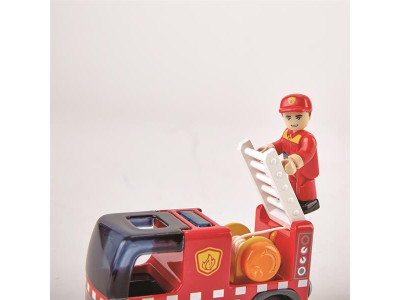 Іграшковий пожежний автомобіль Hape з сиреною (E3737) Іграшковий пожежний автомобіль Hape з сиреною (E3737)