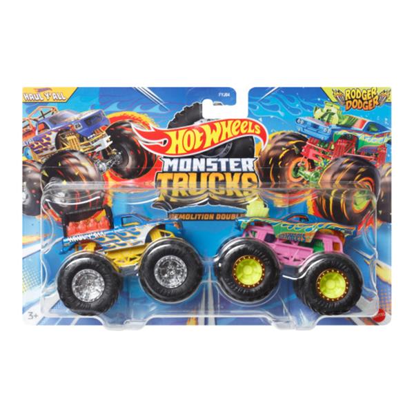 Набір машинок-позашляховиків Hot Wheels Monster Trucks Haul Y All vs Rodger Dodger (FYJ64-HWN60) Набір машинок-позашляховиків Hot Wheels Monster Trucks Haul Y All vs Rodger Dodger (FYJ64-HWN60)
