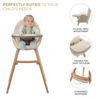 Стільчик для годування 2 в 1 Kinderkraft Fini 2 бежевий (KHFINI02BEG0000)