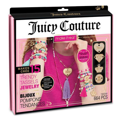 Набір для створення шарм-браслетів Make It Real Juicy Couture Модні прикраси з пензлями 664 ел. (MR4415)