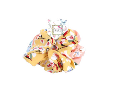 Набір дитячих резинок для волосся Lukky з квітковим принтом 3 шт. (T19596)