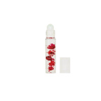Олійка-блиск для губ в ролику Lukky Aqua Fleur з червоними квітами (T22005)