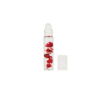 Олійка-блиск для губ в ролику Lukky Aqua Fleur з червоними квітами (T22005)