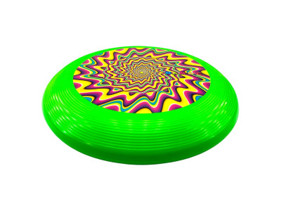 Літаюча тарілка бамсик 27 см пластикова з принтом 0343_Green