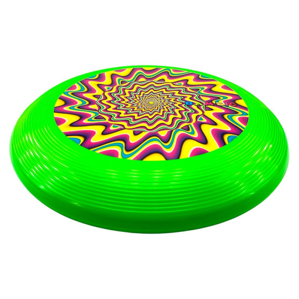 Літаюча тарілка бамсик 27 см пластикова з принтом 0343_Green