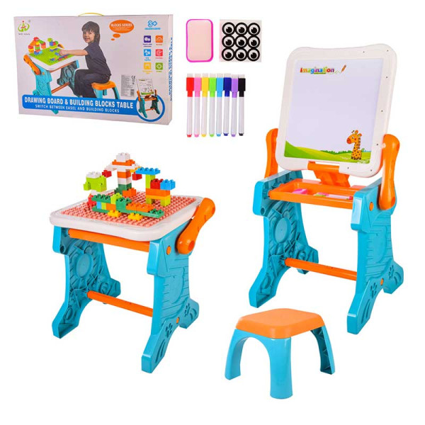 Стіл-мольберт зі стільцем 50 великих деталей констр р-р парти - 42*36*41 6850