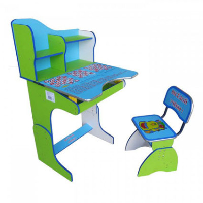 Парта і стілець GREEN-BLUE "Веселого навчання" E2071GB Парта і стілець GREEN-BLUE "Веселого навчання" E2071GB
