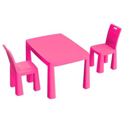 Дитячий стіл і два стільці Doloni пластиковий Рожевий від 18 міс 04680/5