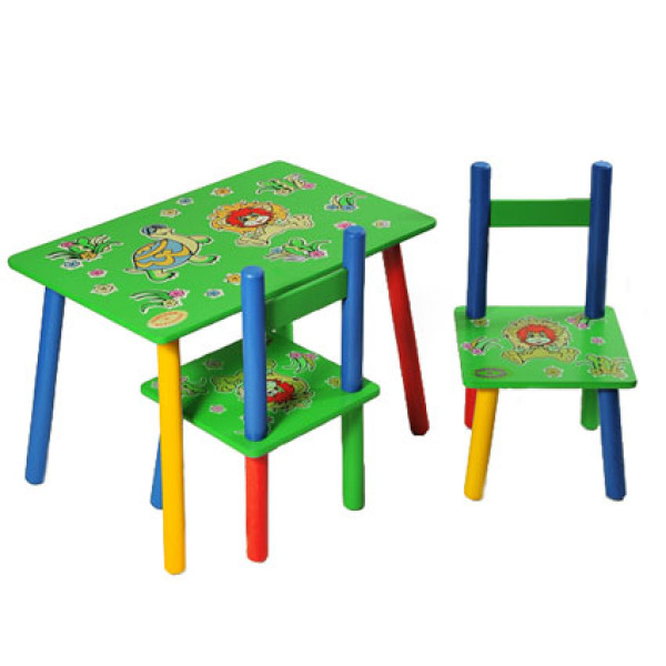 Стіл + 2 стільці "Левеня і черепаха" W02-81