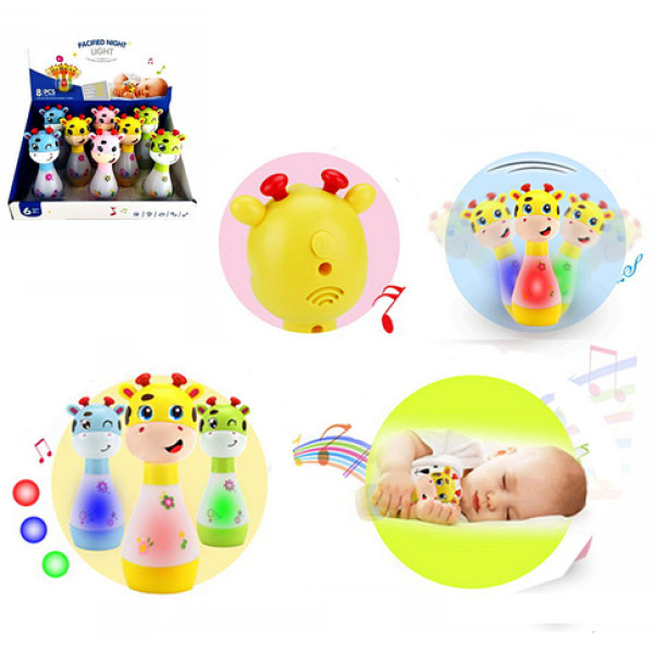 Брязкальце-нічник "Жираф" світло музика BA6891