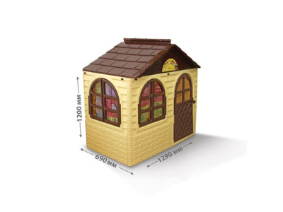Дитячий будиночок зі шторками коричневий 02550/12