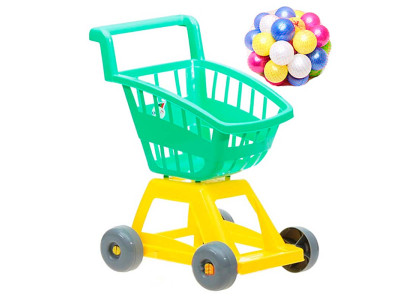 Пластиковий дитячий візок Оріон з кульками синій 693в.4_Light Green