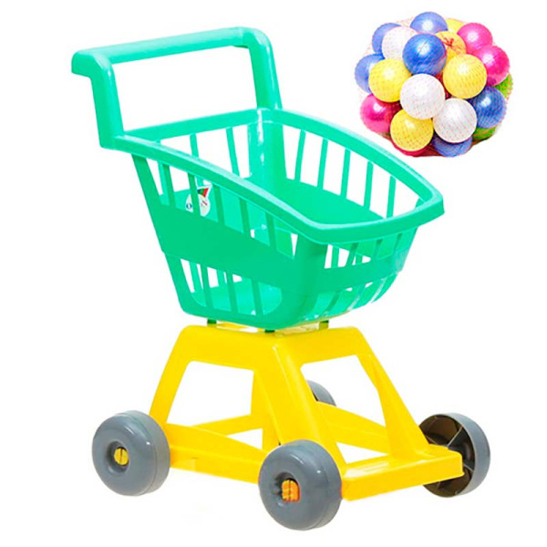 Пластиковий дитячий візок Оріон з кульками синій 693в.4_Light Green