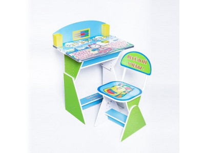 Парта зі стільцем GREEN-BLUE "Веселого навчання" E2017 GREEN-BLUE Парта зі стільцем GREEN-BLUE "Веселого навчання" E2017 GREEN-BLUE