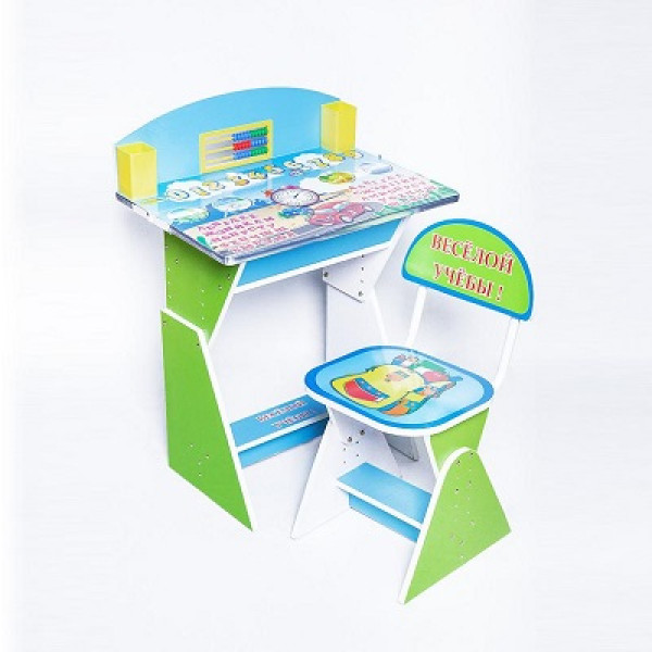 Парта зі стільцем GREEN-BLUE "Веселого навчання" E2017 GREEN-BLUE Парта зі стільцем GREEN-BLUE "Веселого навчання" E2017 GREEN-BLUE