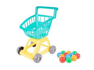 Пластиковий дитячий візок Оріон з кульками синій 693в.4_Ocean