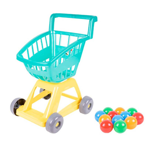 Пластиковий дитячий візок Оріон з кульками синій 693в.4_Ocean