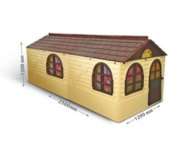 Дитячий будиночок зі шторками коричневий 02550/22