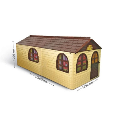 Дитячий будиночок зі шторками коричневий 02550/22 Дитячий будиночок зі шторками коричневий 02550/22