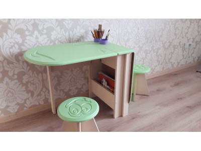Дерев'яні столик і 2 стільчики (салатовий) SPLAV Дерев'яні столик і 2 стільчики (салатовий) SPLAV
