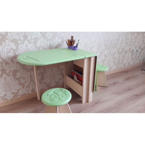 Дерев'яні столик і 2 стільчики (салатовий) SPLAV Дерев'яні столик і 2 стільчики (салатовий) SPLAV