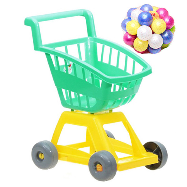 Пластиковий дитячий візок Оріон з кульками синій 693в.4