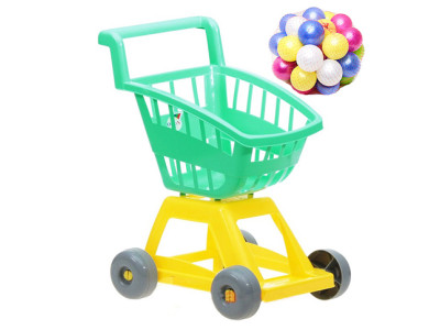 Пластиковий дитячий візок Оріон з кульками синій 693в.4