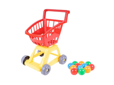 Пластиковий дитячий візок Оріон з кульками синій 693в.4_Red