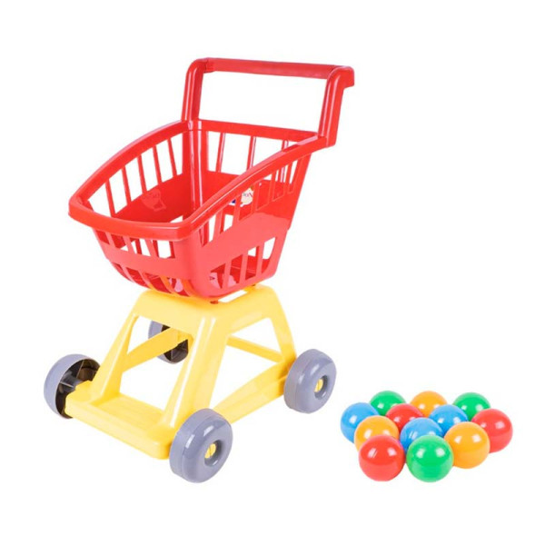 Пластиковий дитячий візок Оріон з кульками синій 693в.4_Red