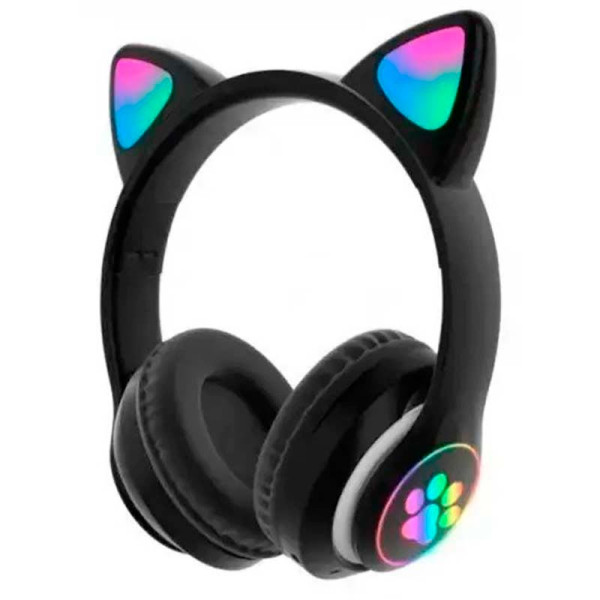 Навушники Cat з вушками Y08M_Black