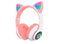 Навушники Cat з вушками Y08M_Pink