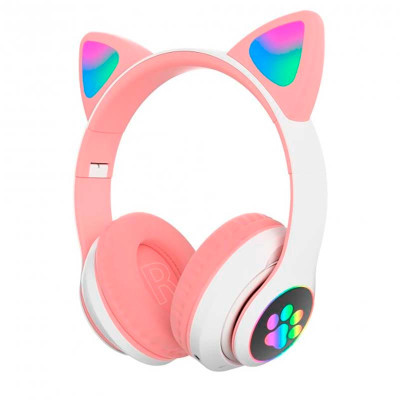 Навушники Cat з вушками Y08M_Pink