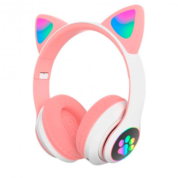 Навушники Cat з вушками Y08M_Pink