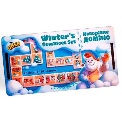 Настільна гра UBEE "Новорічне доміно" з дерева ПСД242