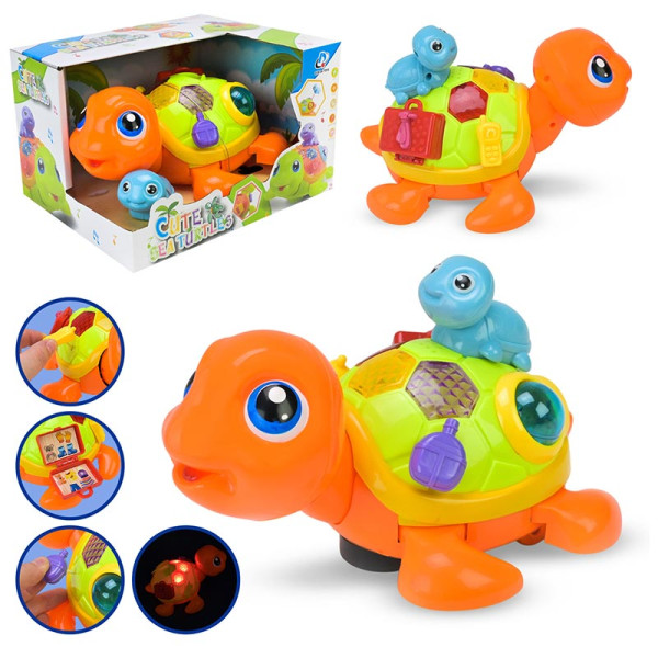 Розвиваюча іграшка черепаха музичка зі світлом на батареках 2088 Розвиваюча іграшка черепаха музичка зі світлом на батареках 2088