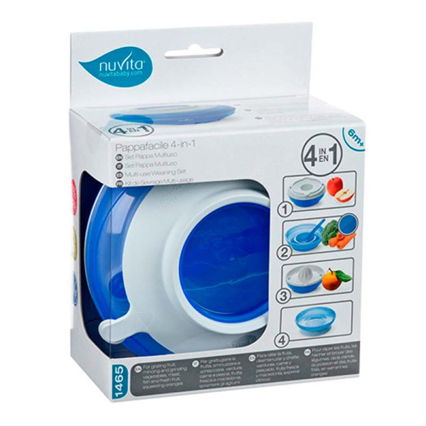 Тарілка малюка Nuvita 4в1 6м+ Синя NV1465Blue Тарілка малюка Nuvita 4в1 6м+ Синя NV1465Blue