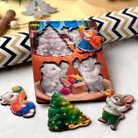 Пазли-вкладки з фоном UBEE "Новорічні -1" з дерева ПСД223