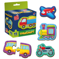 Розвиваюча гра Vladi Toys "Транспорт" магнітні пазли VT1733-02