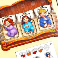 Пазл-вкладиш UBEE Малюки у ліжечку з дерева ПСД303 Пазл-вкладиш UBEE Малюки у ліжечку з дерева ПСД303